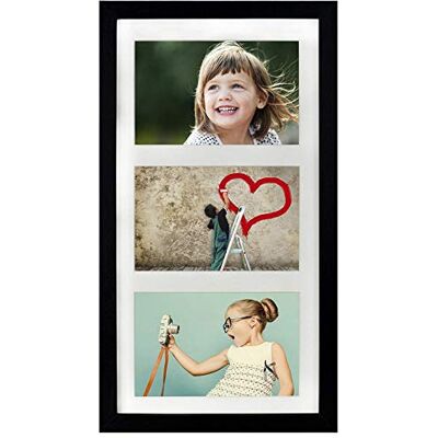 23 x 50 cm Cadre photo multiple avec passe-partout et 3 découpes pour photos 13 x 18 cm Noir 23 x 50 cm Cadre photo multiple avec passe-partout et 3 découpes pour photos 13 x 18 cm Noir