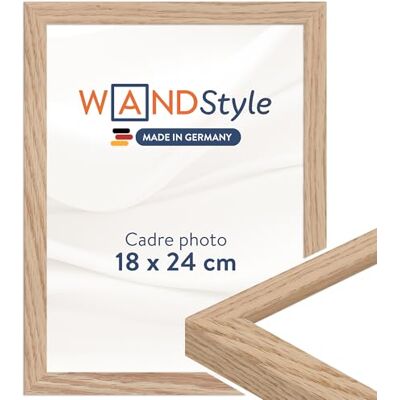 WANDStyle Cadre photo bois moderne, cadre chêne, cadres photo 18x24 cm WANDStyle Cadre photo bois moderne, cadre chêne, cadres photo 18x24 cm