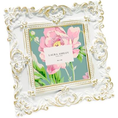 Laura Ashley Cadre photo en résine texturée et ornée, fait à la main, chevalet et crochet pour exposition sur une table et murale, design floral, décoration d'intérieur, pour galerie de photos, d'art, Laura Ashley Cadre photo en résine texturée et ornée, fait à la main, chevalet et crochet pour exposition sur une table et murale, design floral, décoration d'intérieur, pour galerie de photos, d'art,
