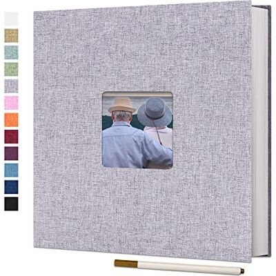 Vienrose Grand Album Photo Adhésif Scrapbooking 40 Pages Lin Relié livre photo DIY Longueur 28 x Largeur 27 cm avec un Stylo Métallique Vienrose Grand Album Photo Adhésif Scrapbooking 40 Pages Lin Relié livre photo DIY Longueur 28 x Largeur 27 cm avec un Stylo Métallique