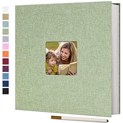 Vienrose Grand Album Photo Adhésif Scrapbooking 40 Pages Lin Relié livre photo DIY Longueur 33 x Largeur 32 cm avec un Stylo Métallique Vienrose Grand Album Photo Adhésif Scrapbooking 40 Pages Lin Relié livre photo DIY Longueur 33 x Largeur 32 cm avec un Stylo Métallique
