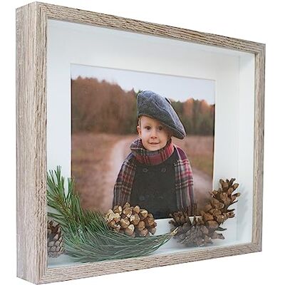 Shadow Box Cadre photo 3D 27,9 x 35,6 cm, truffe en chêne, cadre photo avec mur et dessus de table pour photo de 20,3 x 25,4 cm, pour travaux manuels, photos, souvenirs, articles de bébé Shadow Box Cadre photo 3D 27,9 x 35,6 cm, truffe en chêne, cadre photo avec mur et dessus de table pour photo de 20,3 x 25,4 cm, pour travaux manuels, photos, souvenirs, articles de bébé