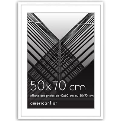Americanflat Cadre Photo 50x70 cm Blanc Cadre 42x60 cm avec Passe-Partout ou 70x50 cm sans Passe-Partout Plexi Poli Suspension Verticale ou Horizontale Americanflat Cadre Photo 50x70 cm Blanc Cadre 42x60 cm avec Passe-Partout ou 70x50 cm sans Passe-Partout Plexi Poli Suspension Verticale ou Horizontale