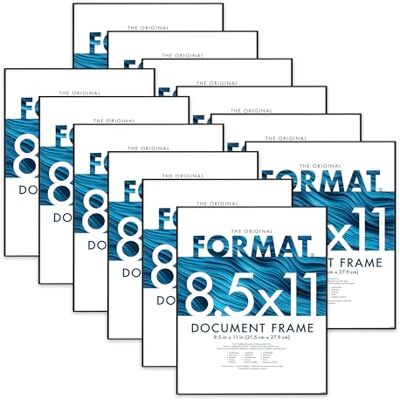 MCS Format Lot de 12 cadres photo carrés pour photos, affiches et impressions d'art, texture grain de bois, noir, 21,6 x 28 cm MCS Format Lot de 12 cadres photo carrés pour photos, affiches et impressions d'art, texture grain de bois, noir, 21,6 x 28 cm