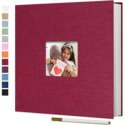 Vienrose Grand Album Photo Adhésif Scrapbooking 40 Pages Lin Relié livre photo DIY Longueur 28 x Largeur 27 cm avec un Stylo Métallique Vienrose Grand Album Photo Adhésif Scrapbooking 40 Pages Lin Relié livre photo DIY Longueur 28 x Largeur 27 cm avec un Stylo Métallique