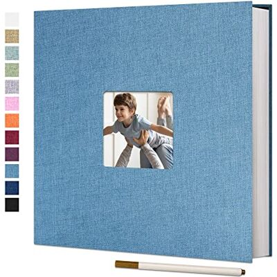 Vienrose Grand Album Photo Adhésif Scrapbooking 40 Pages Lin Relié livre photo DIY Longueur 28 x Largeur 27 cm avec un Stylo Métallique Bleu Ciel Vienrose Grand Album Photo Adhésif Scrapbooking 40 Pages Lin Relié livre photo DIY Longueur 28 x Largeur 27 cm avec un Stylo Métallique Bleu Ciel