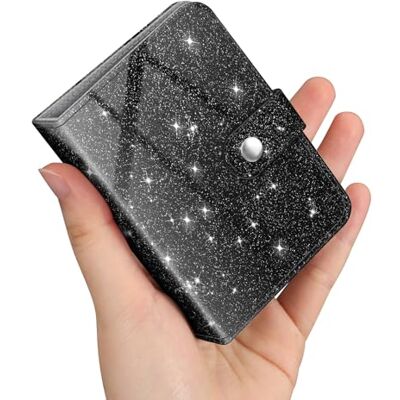 FINTIE Mini album photo pour films de 2 x 3" – 52 pochettes pour appareil photo instantané Fujifilm Instax Mini, images Polaroid Hi-Print, porte-cartes photo Kpop, reliure (noir pailleté) FINTIE Mini album photo pour films de 2 x 3" – 52 pochettes pour appareil photo instantané Fujifilm Instax Mini, images Polaroid Hi-Print, porte-cartes photo Kpop, reliure (noir pailleté)
