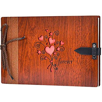 ZEEYUAN DIY Album Photo 80 Pages en Bois Album Photo Scrapbooking en Bois,de Mariage Cadeau de la Saint-Valentin à la mère, au père ZEEYUAN DIY Album Photo 80 Pages en Bois Album Photo Scrapbooking en Bois,de Mariage Cadeau de la Saint-Valentin à la mère, au père