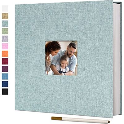 Vienrose Grand Album Photo Adhésif Scrapbooking 40 Pages Lin Relié livre photo DIY Longueur 28 x Largeur 27 cm avec un Stylo Métallique Turquoise Vienrose Grand Album Photo Adhésif Scrapbooking 40 Pages Lin Relié livre photo DIY Longueur 28 x Largeur 27 cm avec un Stylo Métallique Turquoise