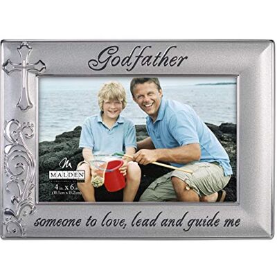 Malden International Designs Cadre photo Parrain avec croix Argenté 10 x 15 cm Malden International Designs Cadre photo Parrain avec croix Argenté 10 x 15 cm
