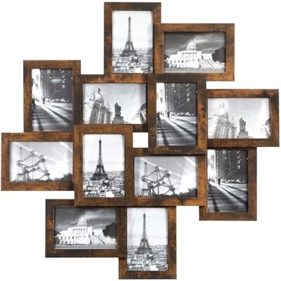 SONGMICS Cadre Photo Pêle-Mêle Mural pour 12 Photos, 64,5 x 3,6 x 65,4 cm SONGMICS Cadre Photo Pêle-Mêle Mural pour 12 Photos, 64,5 x 3,6 x 65,4 cm