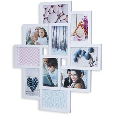 levandeo Cadre photo 55 x 50 cm avec vitres en verre pour 10 photos de 10 x 15 cm Blanc levandeo Cadre photo 55 x 50 cm avec vitres en verre pour 10 photos de 10 x 15 cm Blanc