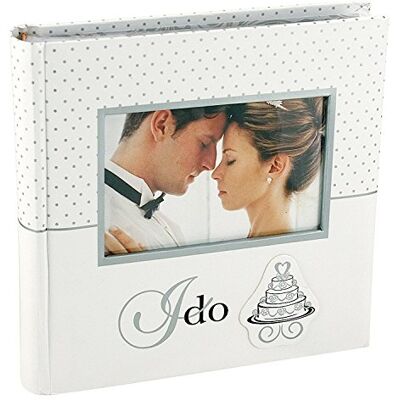 Malden International Designs Album de mariage, bois, I Do blanc et argent, 4 x 6 Malden International Designs Album de mariage, bois, I Do blanc et argent, 4 x 6