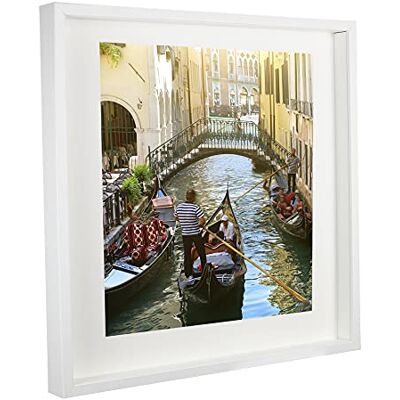 Cadre Photo profond Blanc 50x50 cm Box 3D Cadre Boîte avec Passe-Partout 40 x 40 cm, Plexiglas Cadre Photo profond Blanc 50x50 cm Box 3D Cadre Boîte avec Passe-Partout 40 x 40 cm, Plexiglas