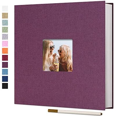 Vienrose Grand Album Photo Adhésif Scrapbooking 40 Pages Lin Relié livre photo DIY Longueur 28 x Largeur 27 cm avec un Stylo Métallique Vienrose Grand Album Photo Adhésif Scrapbooking 40 Pages Lin Relié livre photo DIY Longueur 28 x Largeur 27 cm avec un Stylo Métallique