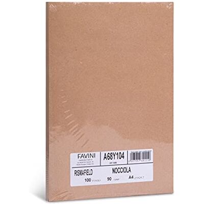 Favini A68Y104 Rismafield couleur noisette papier recyclé de 90 g 100 feuilles format A4 (21 x 29,7 cm) Made in Italy Favini A68Y104 Rismafield couleur noisette papier recyclé de 90 g 100 feuilles format A4 (21 x 29,7 cm) Made in Italy
