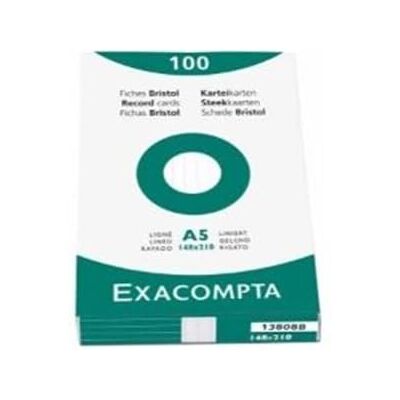 EXACOMPTA 100 f. bristol a5 blanc ligne. s/s film EXACOMPTA 100 f. bristol a5 blanc ligne. s/s film