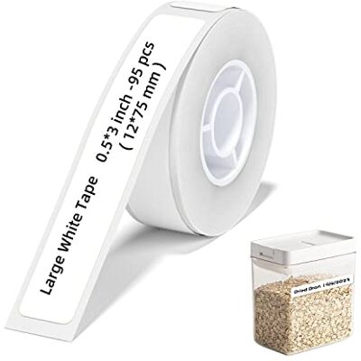 NIIMBOT Ruban adhésif pour D11 D110 D101 H1S, papier autocollant thermique 12 × 75 mm imperméable à l'eau 160 étiquettes/rouleau NIIMBOT Ruban adhésif pour D11 D110 D101 H1S, papier autocollant thermique 12 × 75 mm imperméable à l'eau 160 étiquettes/rouleau