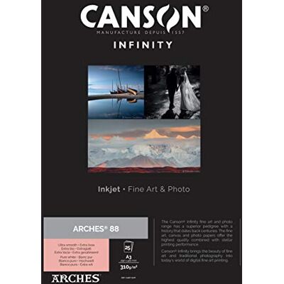 Canson Infinity Arches 88 100% satin 310 g Boîte A3 25H Blanc naturel Canson Infinity Arches 88 100% satin 310 g Boîte A3 25H Blanc naturel