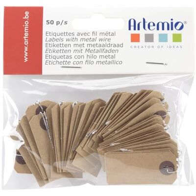 Artemio Set de 50 Etiquettes, Autre, Marron, 11 x 1,5 x 11,5 cm 11060196 Artemio Set de 50 Etiquettes, Autre, Marron, 11 x 1,5 x 11,5 cm 11060196