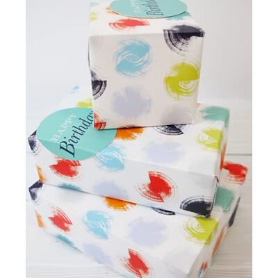 Abacus Papier cadeau 12371A « Male Spot » avec 2 feuilles et 2 étiquettes, sans plastique et entièrement recyclable, multicolore Abacus Papier cadeau 12371A « Male Spot » avec 2 feuilles et 2 étiquettes, sans plastique et entièrement recyclable, multicolore