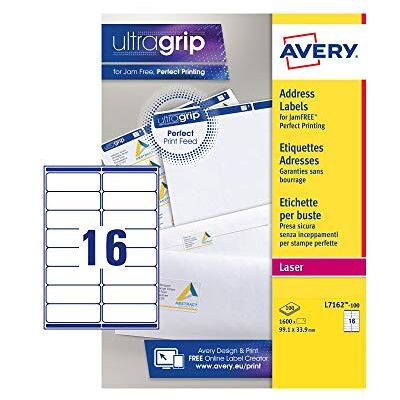 Avery L7162-100 Etiquettes 99.1 x 33.9 mm Blanc Avery L7162-100 Etiquettes 99.1 x 33.9 mm Blanc