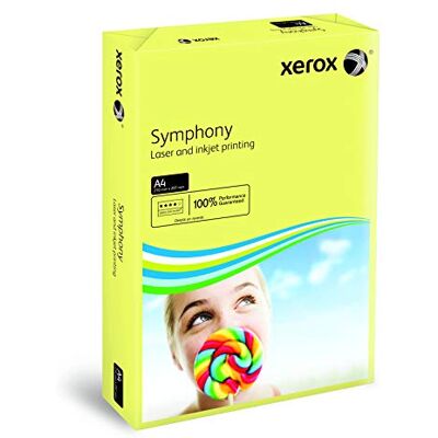 Xerox Symphony pastel Papier de couleur Jaune pastel 80 g/m² A4 Ramette de 500 feuilles Xerox Symphony pastel Papier de couleur Jaune pastel 80 g/m² A4 Ramette de 500 feuilles
