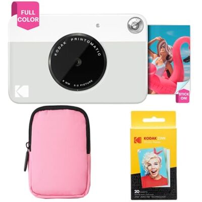 Kodak Printomatic Pack de démarrage pour Appareil Photo à Impression instantanée Couleur + étui Souple + Lot de 20 papiers Photo Zink Photos colorées sur Papier Autocollant 2 x 3 Pouces Gris Kodak Printomatic Pack de démarrage pour Appareil Photo à Impression instantanée Couleur + étui Souple + Lot de 20 papiers Photo Zink Photos colorées sur Papier Autocollant 2 x 3 Pouces Gris