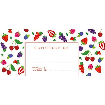 Avery Pochette de 60 étiquettes confitures fruits rouges 95x40 mm Avery Pochette de 60 étiquettes confitures fruits rouges 95x40 mm