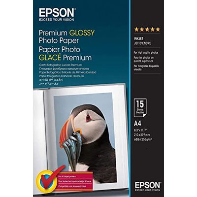 Epson EPS042155 Premium Glossy Photo Paper A4-210 x 297 mm 15 Feuilles Epson EPS042155 Premium Glossy Photo Paper A4-210 x 297 mm 15 Feuilles
