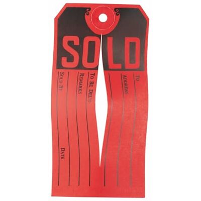 Avery Sold Tags, Knife Slit, 4.75 x 2.375 Inches, Pack of 500 (15161) Avery Sold Tags, Knife Slit, 4.75 x 2.375 Inches, Pack of 500 (15161)