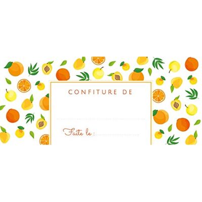 Avery Pochette de 60 étiquettes confitures fruits jaunes 95x40 mm Avery Pochette de 60 étiquettes confitures fruits jaunes 95x40 mm