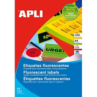APLI 12985 Étiquettes jaunes permanentes 99,1 x 67,7 mm 100 feuilles APLI 12985 Étiquettes jaunes permanentes 99,1 x 67,7 mm 100 feuilles