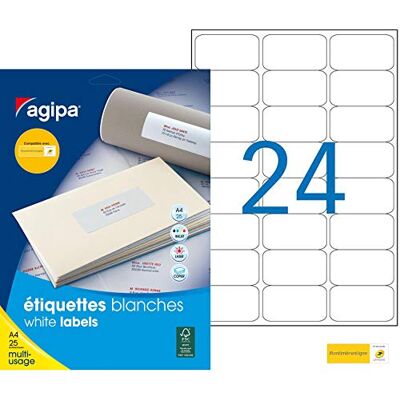 AGIPA 119641 Étiquettes - Multi-usage 63,5 x 33,9 mm - Étiquettes AGIPA 119641 Étiquettes - Multi-usage 63,5 x 33,9 mm - Étiquettes