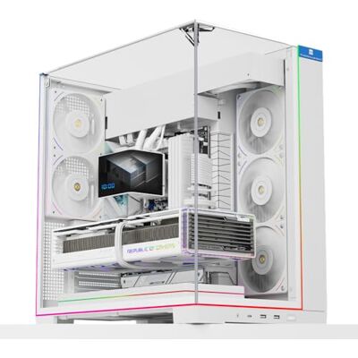 Thermalright A70 ARGB ATX Boîtier de jeu en verre sans colonne, 3 côtés, 8 fentes de ventilateur pour processeur, libération rapide, montage vertical de carte graphique, anti-chute, bandes lumineuses Thermalright A70 ARGB ATX Boîtier de jeu en verre sans colonne, 3 côtés, 8 fentes de ventilateur pour processeur, libération rapide, montage vertical de carte graphique, anti-chute, bandes lumineuses
