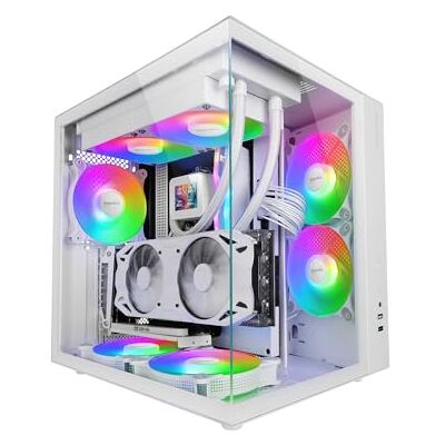 Mars Gaming MCV-One, Boîtier Gaming ATX, Double Verre Trempé Continu, Ventilateur FRGB 12cm, Structure à Double Chambre, Moyen-Tour PC Compact, Support Refroidissement Liquide jusqu'à 240mm, Blanc Mars Gaming MCV-One, Boîtier Gaming ATX, Double Verre Trempé Continu, Ventilateur FRGB 12cm, Structure à Double Chambre, Moyen-Tour PC Compact, Support Refroidissement Liquide jusqu'à 240mm, Blanc