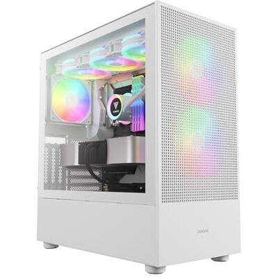 GAMDIAS TALOS M3 MESH ATX Boîtier PC tour moyenne 3 ventilateurs ARGB PWM, panneau avant en maille à flux d'air, panneau latéral en verre trempé sans outils, filtre à poussière magnétique, blanc GAMDIAS TALOS M3 MESH ATX Boîtier PC tour moyenne 3 ventilateurs ARGB PWM, panneau avant en maille à flux d'air, panneau latéral en verre trempé sans outils, filtre à poussière magnétique, blanc