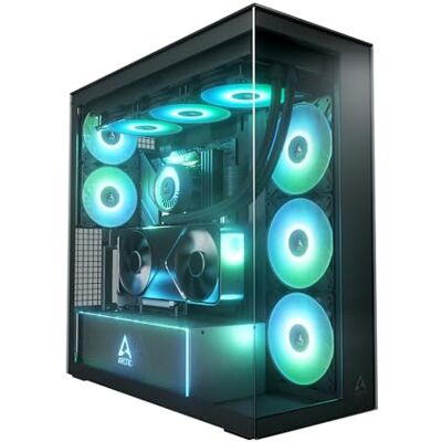 Arctic Xtender VG (Mirror black) avec Montage Vertical de GPU Boîtier PC Verre Miroir, Support pour Radiateur 2 x 420 mm, Full Tower, Big Tower, E-ATX, 5x Ventilateurs A-RGB Pré-installés Arctic Xtender VG (Mirror black) avec Montage Vertical de GPU Boîtier PC Verre Miroir, Support pour Radiateur 2 x 420 mm, Full Tower, Big Tower, E-ATX, 5x Ventilateurs A-RGB Pré-installés