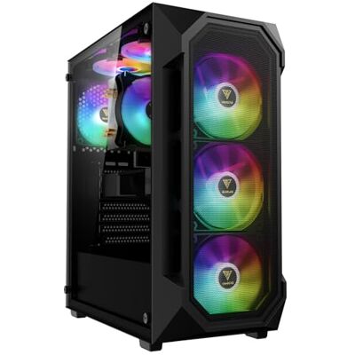 GAMDIAS AURA GC1 ELITE ARGB ATX Boîtier PC Mid Tower Ventilateur 4 x 120 ARGB Panneau avant en maille haute circulation d'air Panneau latéral en verre trempé Installation sans outils Noir GAMDIAS AURA GC1 ELITE ARGB ATX Boîtier PC Mid Tower Ventilateur 4 x 120 ARGB Panneau avant en maille haute circulation d'air Panneau latéral en verre trempé Installation sans outils Noir