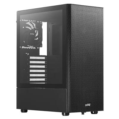 XPG Valor MESH (boîtier compact ATX Mid-Tower, design du panneau avant en maille, panneau latéral en verre trempé de 3 mm, 4 ventilateurs préinstallés de 120 mm) XPG Valor MESH (boîtier compact ATX Mid-Tower, design du panneau avant en maille, panneau latéral en verre trempé de 3 mm, 4 ventilateurs préinstallés de 120 mm)