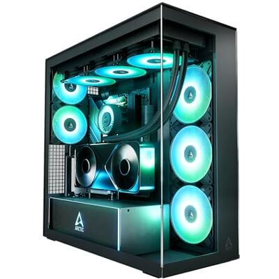 Arctic Xtender VG (Black clear) avec Montage Vertical de GPU Boîtier PC Verre Panoramique Trempé, Radiateur 2 x 420 mm, Tour Midi, E-ATX, 5x Ventilateurs A-RGB Pré-installés Arctic Xtender VG (Black clear) avec Montage Vertical de GPU Boîtier PC Verre Panoramique Trempé, Radiateur 2 x 420 mm, Tour Midi, E-ATX, 5x Ventilateurs A-RGB Pré-installés