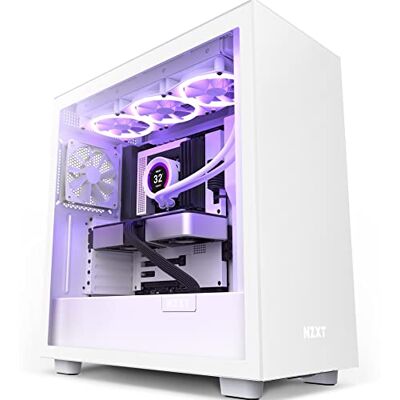 NZXT H7 CM-H71BW-01 Boîtier PC Gaming Moyenne Tour ATX Port I/O USB Type-C en Façade Panneau Latéral à Dégagement Rapide Montage Vertical du Processeur Graphique (GPU) Blanc NZXT H7 CM-H71BW-01 Boîtier PC Gaming Moyenne Tour ATX Port I/O USB Type-C en Façade Panneau Latéral à Dégagement Rapide Montage Vertical du Processeur Graphique (GPU) Blanc