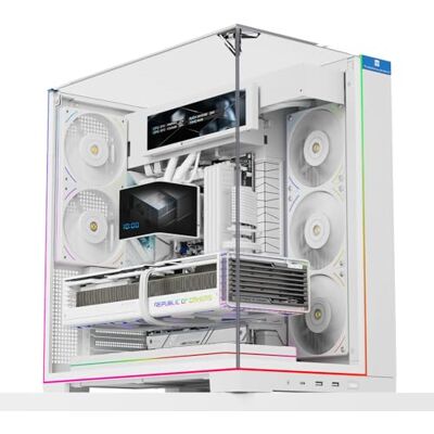Thermalright TR A70 Vision Boîtier de jeu ATX blanc Panneau panoramique sans colonne à trois côtés 8 emplacements de ventilateur Boîtier PC tour midi Équipé d'un port USB-C et d'un écran LCD intégré de Thermalright TR A70 Vision Boîtier de jeu ATX blanc Panneau panoramique sans colonne à trois côtés 8 emplacements de ventilateur Boîtier PC tour midi Équipé d'un port USB-C et d'un écran LCD intégré de