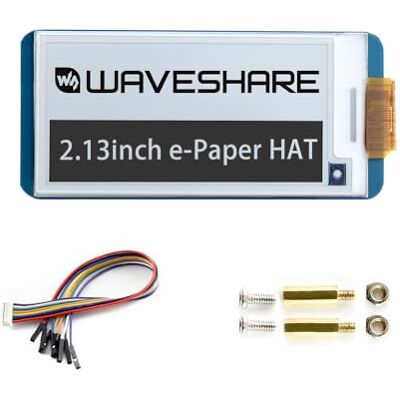 Waveshare 2.13 inch e-Paper Display Hat V4(The Latest Version) 250x122 Resolution E-Ink Screen Electronic Paper Module with Embedded Controller for Raspberry Pi 2B 3B 3B+ Zero Zero W,SPI Interface Waveshare 2.13 inch e-Paper Display Hat V4(The Latest Version) 250x122 Resolution E-Ink Screen Electronic Paper Module with Embedded Controller for Raspberry Pi 2B 3B 3B+ Zero Zero W,SPI Interface