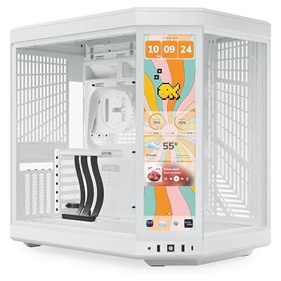 HYTE Y70 Touch Infinite Boîtier ATX avec écran tactile LCD 2,5 K intégré Blanc neige HYTE Y70 Touch Infinite Boîtier ATX avec écran tactile LCD 2,5 K intégré Blanc neige