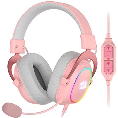 Redragon Zeus-X Casque de jeu filaire H510 Zeus-X RGB Rose – Son surround 7.1 – Pilotes audio de 53 mm en mousse à mémoire de forme avec coque en tissu durable – Casque multi-plateformes – Alimenté Redragon Zeus-X Casque de jeu filaire H510 Zeus-X RGB Rose – Son surround 7.1 – Pilotes audio de 53 mm en mousse à mémoire de forme avec coque en tissu durable – Casque multi-plateformes – Alimenté