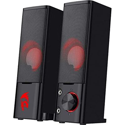 Redragon GS550 ORPHEUS Haut-parleurs de jeu pour PC, barre de son stéréo 2.0 canaux pour ordinateur de bureau avec taille compacte maniable, prise casque, basses de qualité et rétroéclairage rouge Redragon GS550 ORPHEUS Haut-parleurs de jeu pour PC, barre de son stéréo 2.0 canaux pour ordinateur de bureau avec taille compacte maniable, prise casque, basses de qualité et rétroéclairage rouge