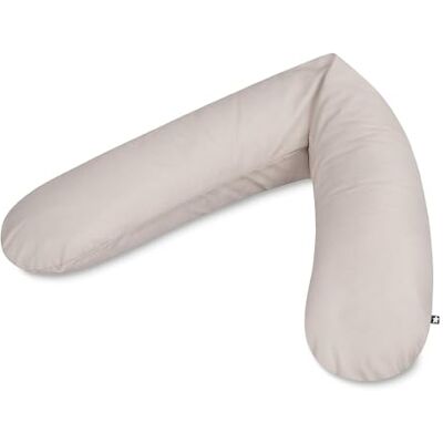 Julius Zöllner Coussin d'allaitement, coussin de grossesse, coussin de positionnement, rembourrage en flocons particulièrement agréable et souple, en coton, environ 180 cm, taupe uni Julius Zöllner Coussin d'allaitement, coussin de grossesse, coussin de positionnement, rembourrage en flocons particulièrement agréable et souple, en coton, environ 180 cm, taupe uni