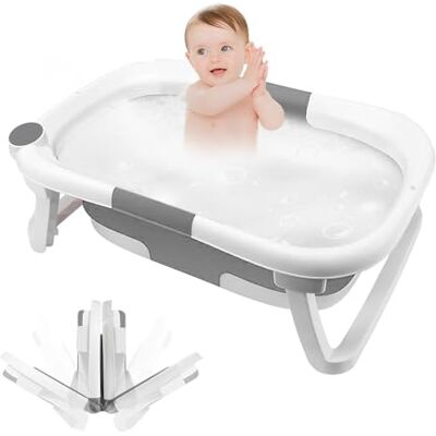 homewell Baignoire Bebe, Baignoire Bébé Pliable avec Petit Tabouret, Baignoire de Voyage Portable, Idéal pour BéBé Nouveau-né Enfants homewell Baignoire Bebe, Baignoire Bébé Pliable avec Petit Tabouret, Baignoire de Voyage Portable, Idéal pour BéBé Nouveau-né Enfants
