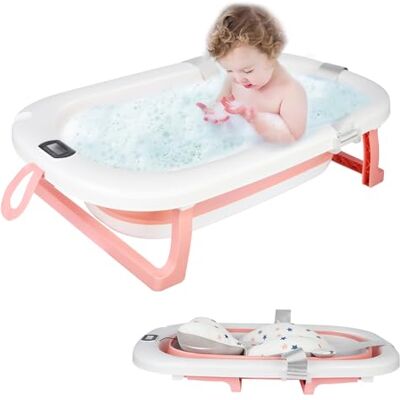 Willonin Baignoire Bébé Pliable, Bain thermal pour bébé, Baignoire Bebe Pliable Coussin, La Baignoire Enfant Convient aux Nouveau Nés aux Tout Petits, PP+ PET, 80 * 50 * 23- Rose Willonin Baignoire Bébé Pliable, Bain thermal pour bébé, Baignoire Bebe Pliable Coussin, La Baignoire Enfant Convient aux Nouveau Nés aux Tout Petits, PP+ PET, 80 * 50 * 23- Rose